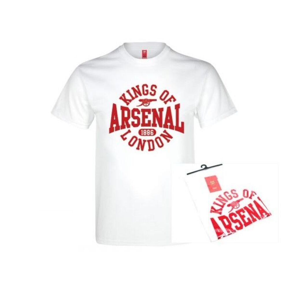 Arsenal FC Unisex Adult Kings Of London T-Shirt / White/Red